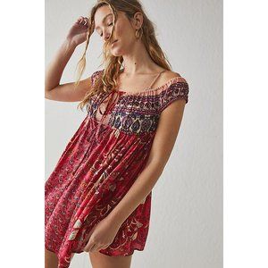 Free People  Bali Mariposa Dress, Strawberry Combo, Medium